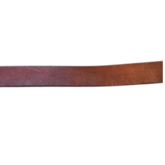 USA Made Stone Inlay Buckle Leather Belt Size 32 Brown 32-38 Western Boho main image 5